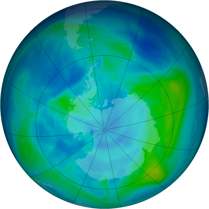 Antarctic ozone map for 13 April 2006